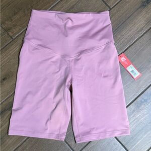 Women's Capezio Buttercup Pink High-Waisted Bike Shorts